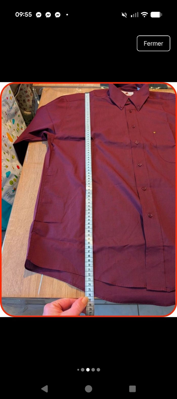 Chemise Laurent Cerrer - Bordeaux - T4 (XL) comme neuve - photo numéro 8