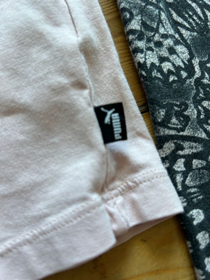 Bel ensemble de sport papillons Puma 9-10 ans gris et rose poudré - photo numéro 8