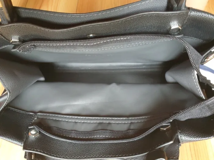 Grand sac à main noir simili cuir - photo numéro 3