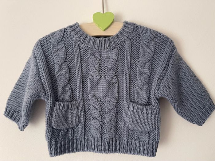 Pull bleu grisé neuf jamais porté boutchou taille 1 mois de chez Monoprix - photo numéro 10