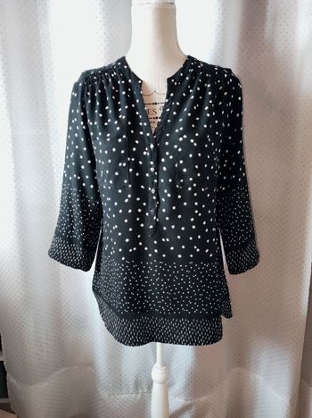 Blouse à pois Armand Thiery, taille 1 soit taille 36, TBE!