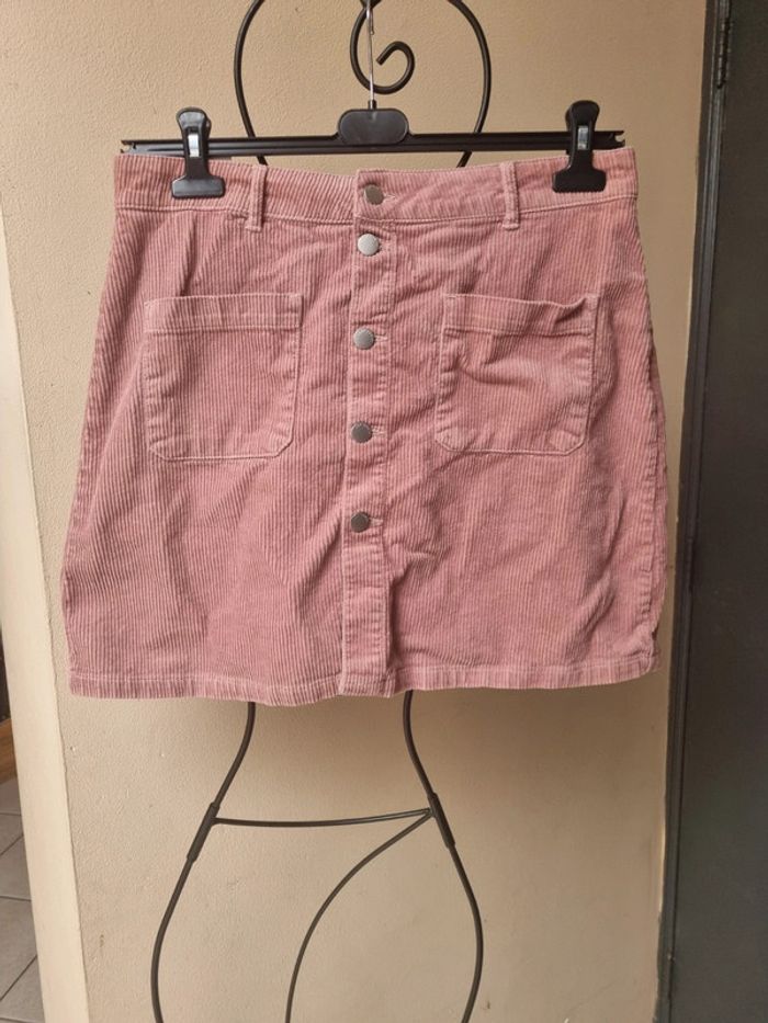 Jupe rose velours