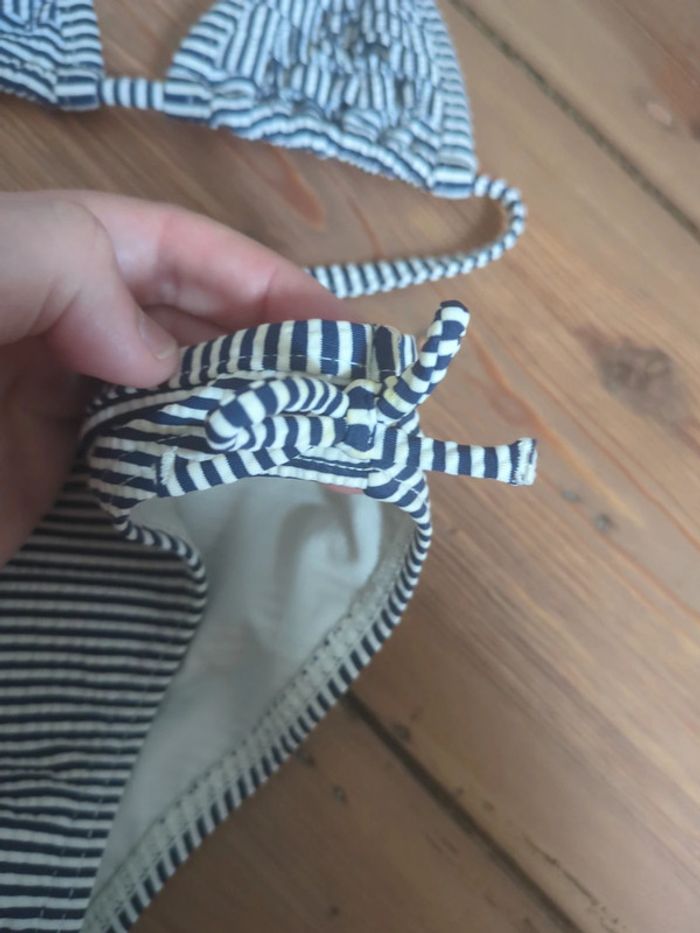 Bikini maillot de bain enfant 5 ans fille rayures marinière tao - photo numéro 4