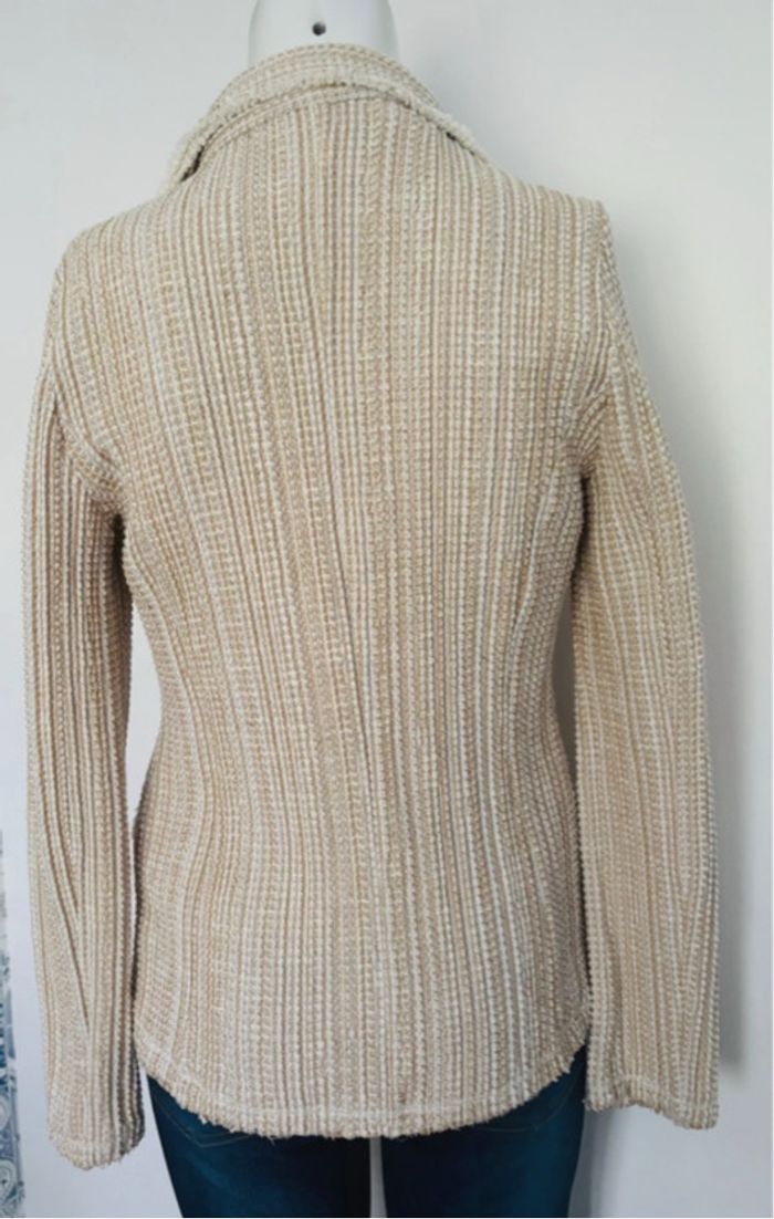 Blazer effet effiloché beige Taille M - photo numéro 5