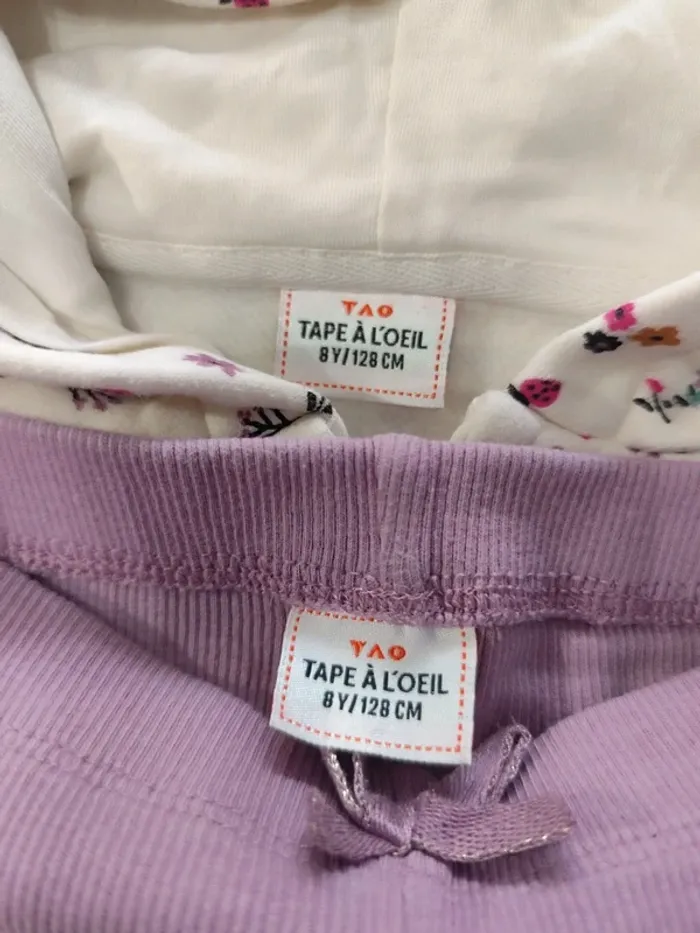 Ensemble tape à l'oeil 8 ans sweat capuche legging violet - photo numéro 4