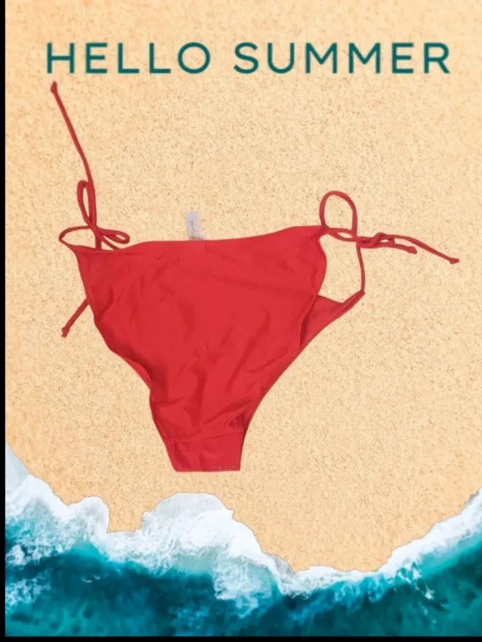 Bas de Bikini Rouge Strass Soleil Sucré - photo numéro 2
