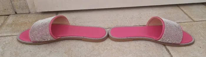 Sandales mules fushia et strass pointure 37 - photo numéro 7