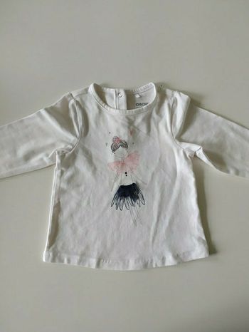 Tee shirt manches longues fille 6 mois