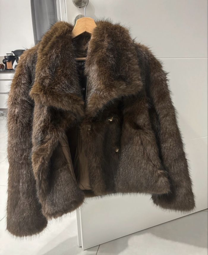 Manteau en fausse fourrure marron – look chic et élégant - photo numéro 5