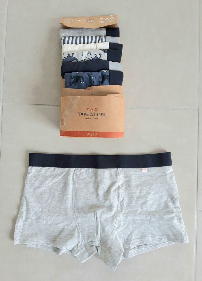 Lot 7 boxers 14 ans TAO neufs avec étiquette