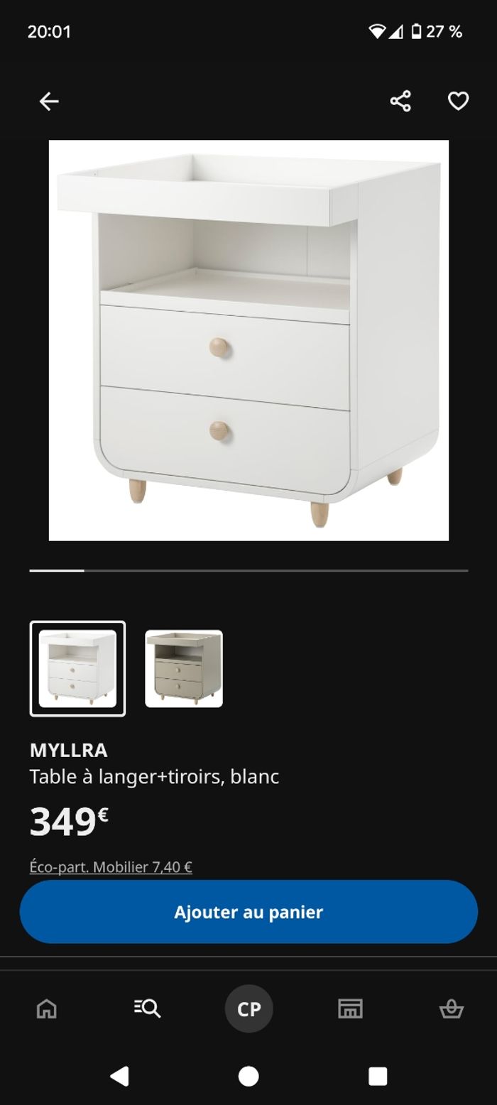 Table à langer Ikea Myllra - photo numéro 3