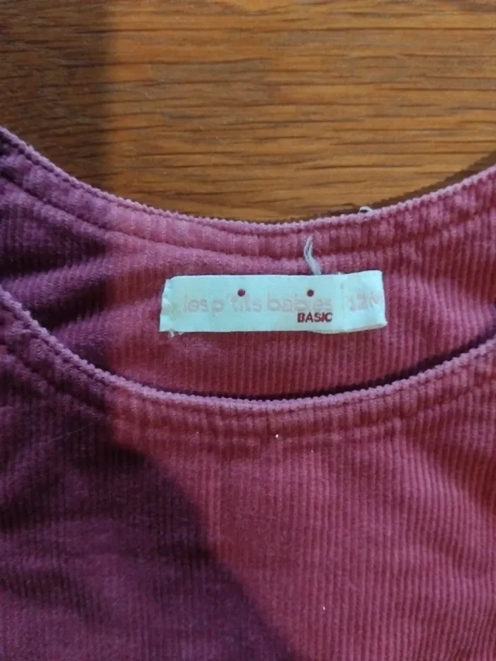 Robe en velours rose taille 12 mois - photo numéro 2