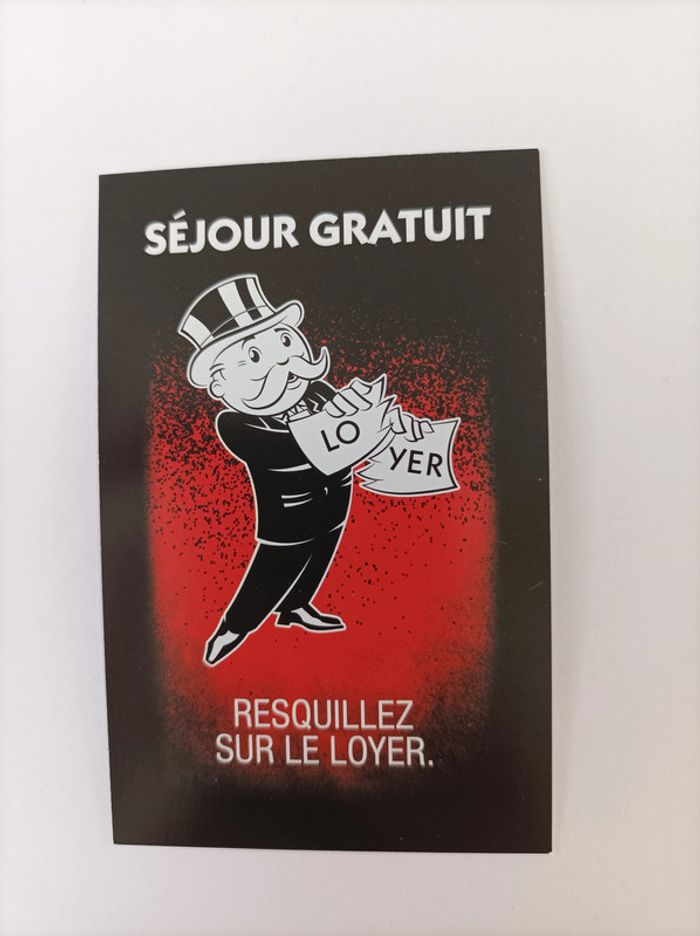Carte séjour gratuit pièce détachée Monopoly édition tricheurs Hasbro gaming #A28 - photo numéro 2