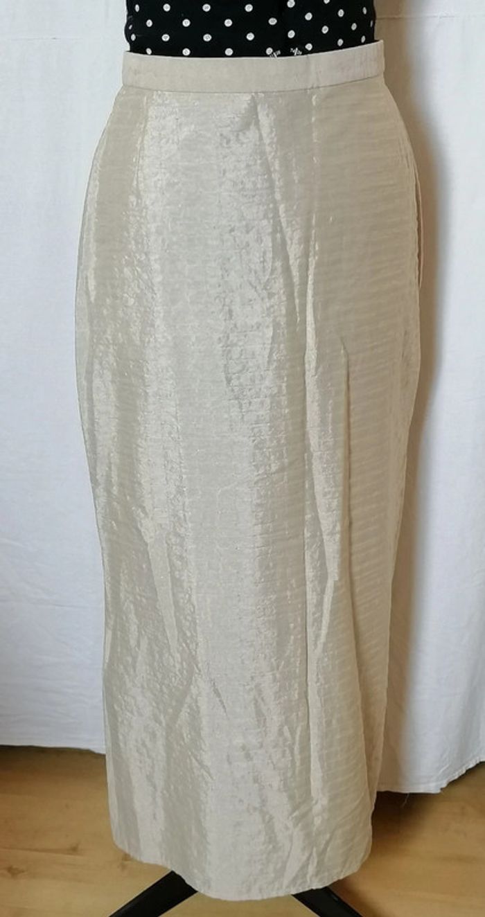 Jupe longue beige effet satin taille 40 Sonja Marohn - photo numéro 11