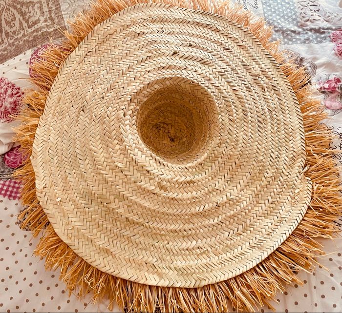 Chapeau  🌴décoration murale raphia /palm neuf 80 cm - photo numéro 4