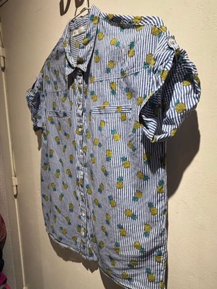 Chemise manches courtes ananas 100% coton - photo numéro 3