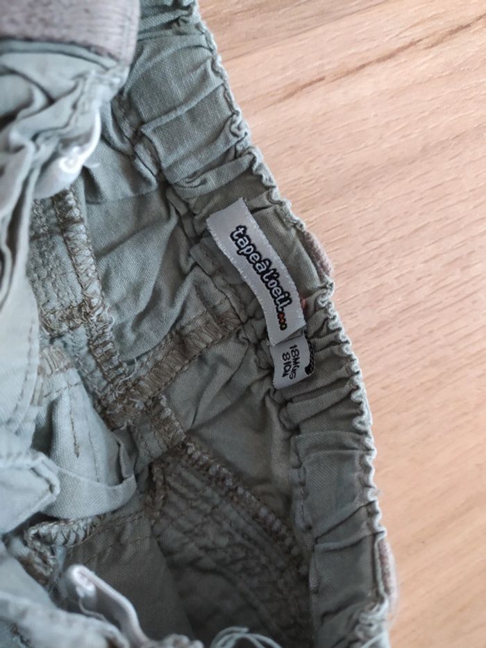 Pantalon tape à l'oeil 18 mois gris vert - photo numéro 3