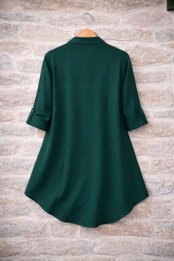 Robe chemise manches trois quarts vert sapin Femme taille 54 marque Asos 💍 - photo numéro 8