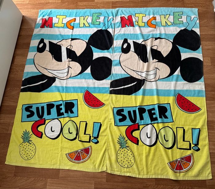 Lot de 2 serviettes de plage Mickey 75X150