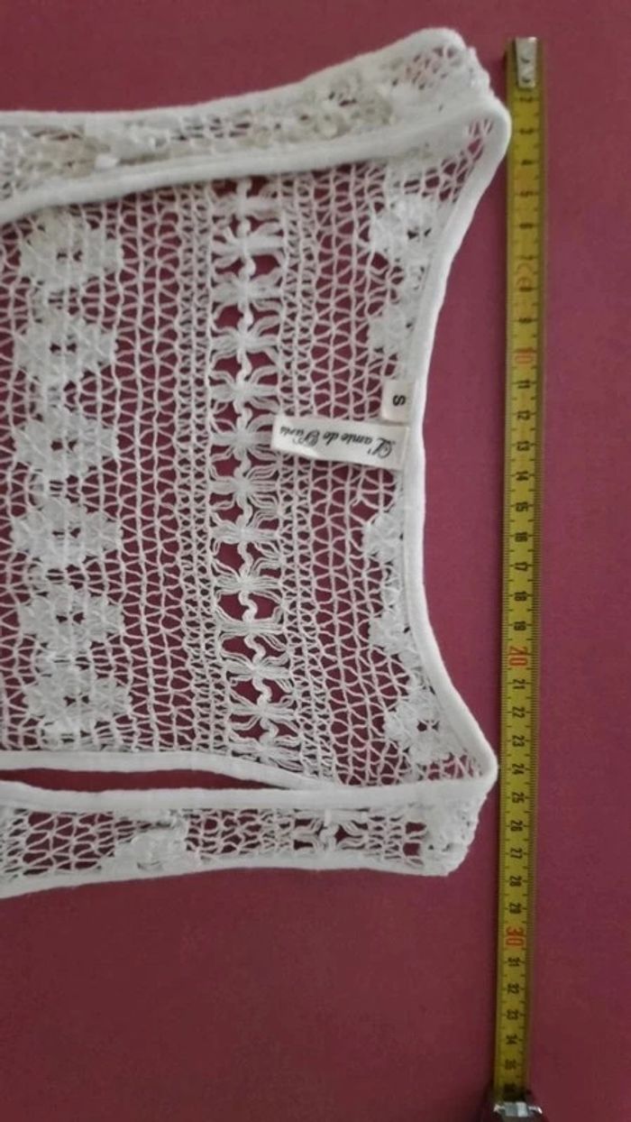 Débardeur blanc ajouré taille S - photo numéro 6
