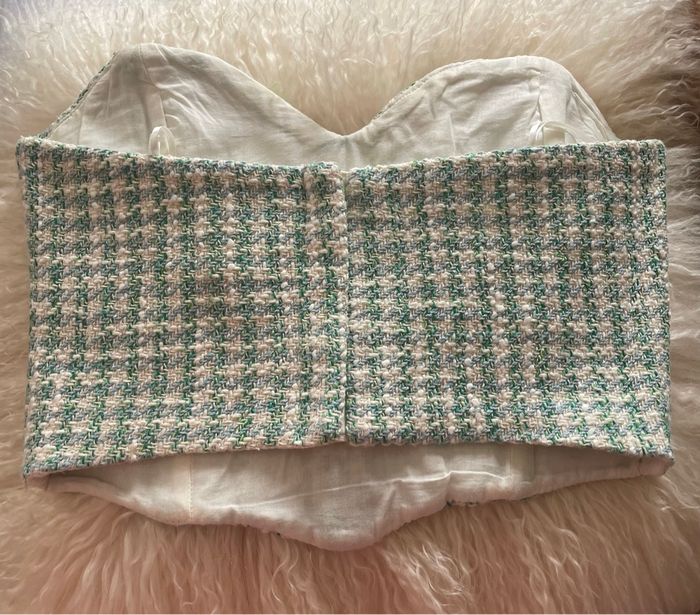 Top Zara vert et blanc XS - photo numéro 2