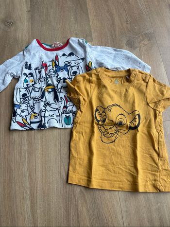👶 Lot 2 t-shirts bébé – 9 mois