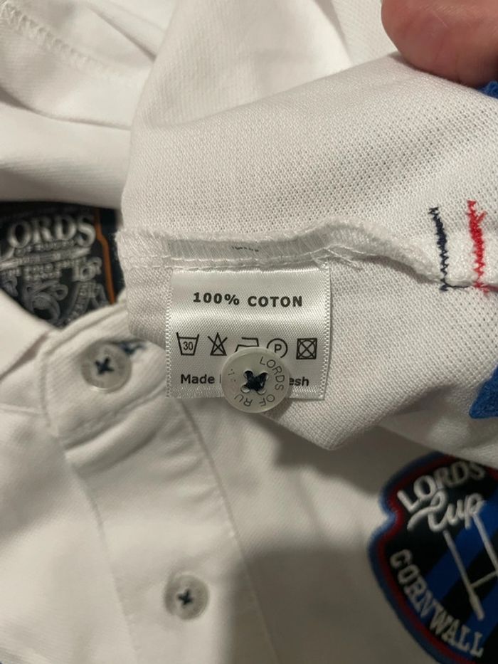 Polo à manches courtes blanc motifs écriture devant bleu marine neuf Lord of Rugby taille XXL - photo numéro 8