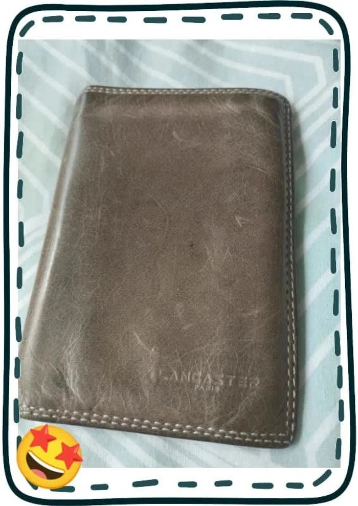 Sac à main Lancaster en cuir gris + portefeuille assorti offert - photo numéro 10
