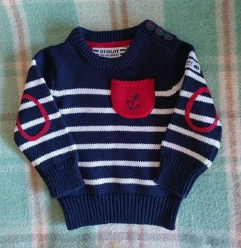 Joli petit pull marin HUBLOT pour un bébé de 3 à 6 mois