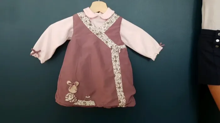 Robe doublée mauve et rose
