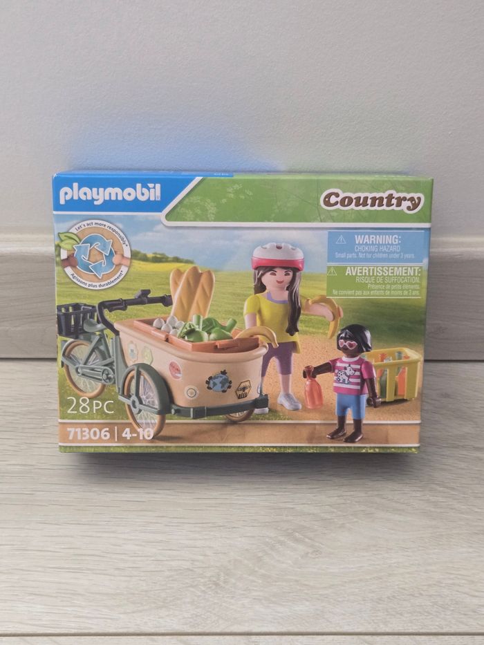 Playmobil country 71306 cycliste avec vélo et remorque avant neuf