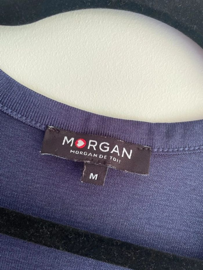 Débardeur bleu métallisé Morgan zips bretelles - photo numéro 2