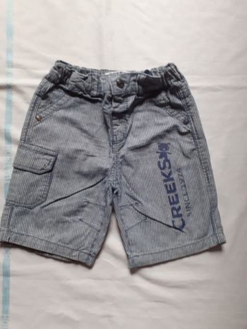 Short rayé marine et blanc
