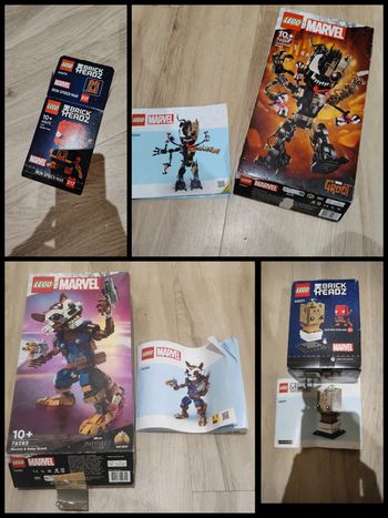 Lot de 4 boîtes et notice lego marvel 