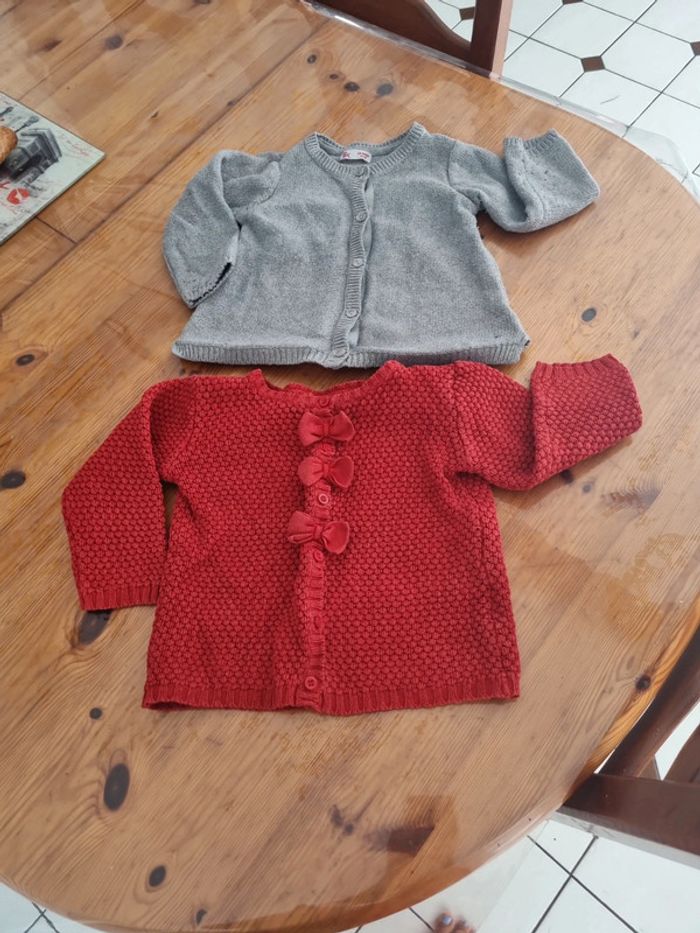 2 gilets filles 18 mois