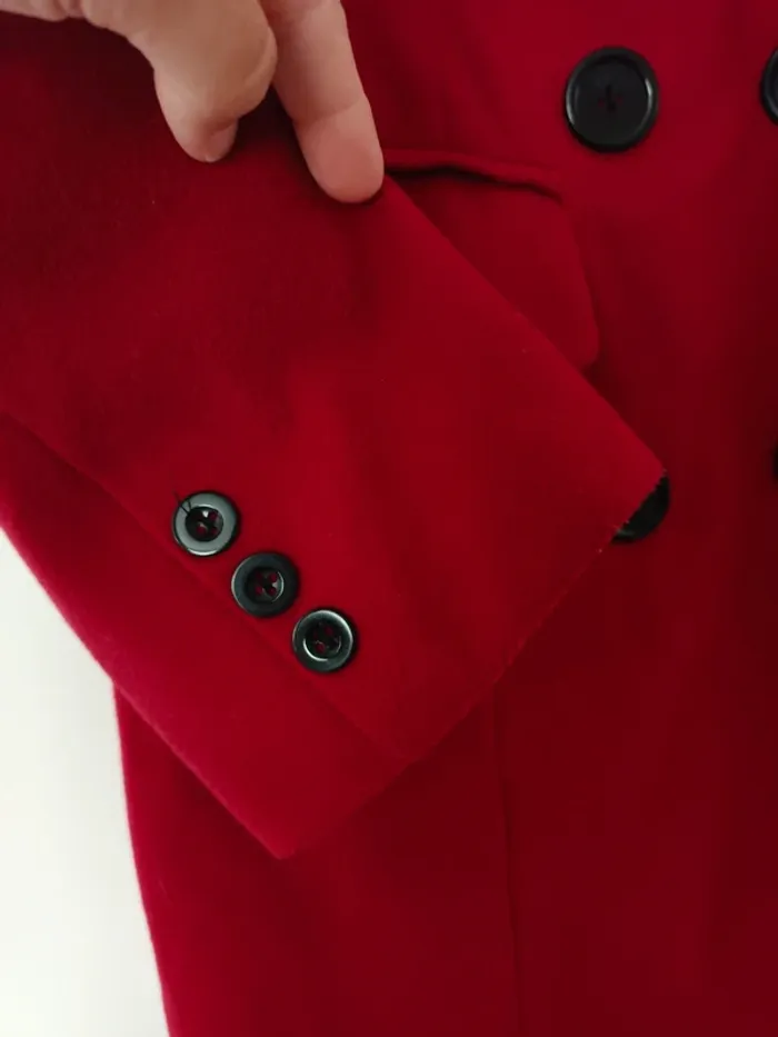 Manteau droit rouge bordeaux 38/40 - photo numéro 3