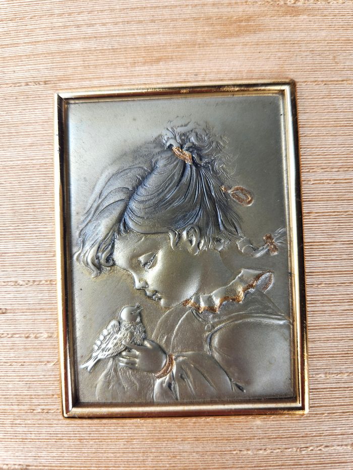 Tableau en étain encadré Étains du Prince Art d'une petite fille - photo numéro 2