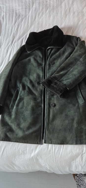 Manteau agneau véritable vert forêt Jekel T.46