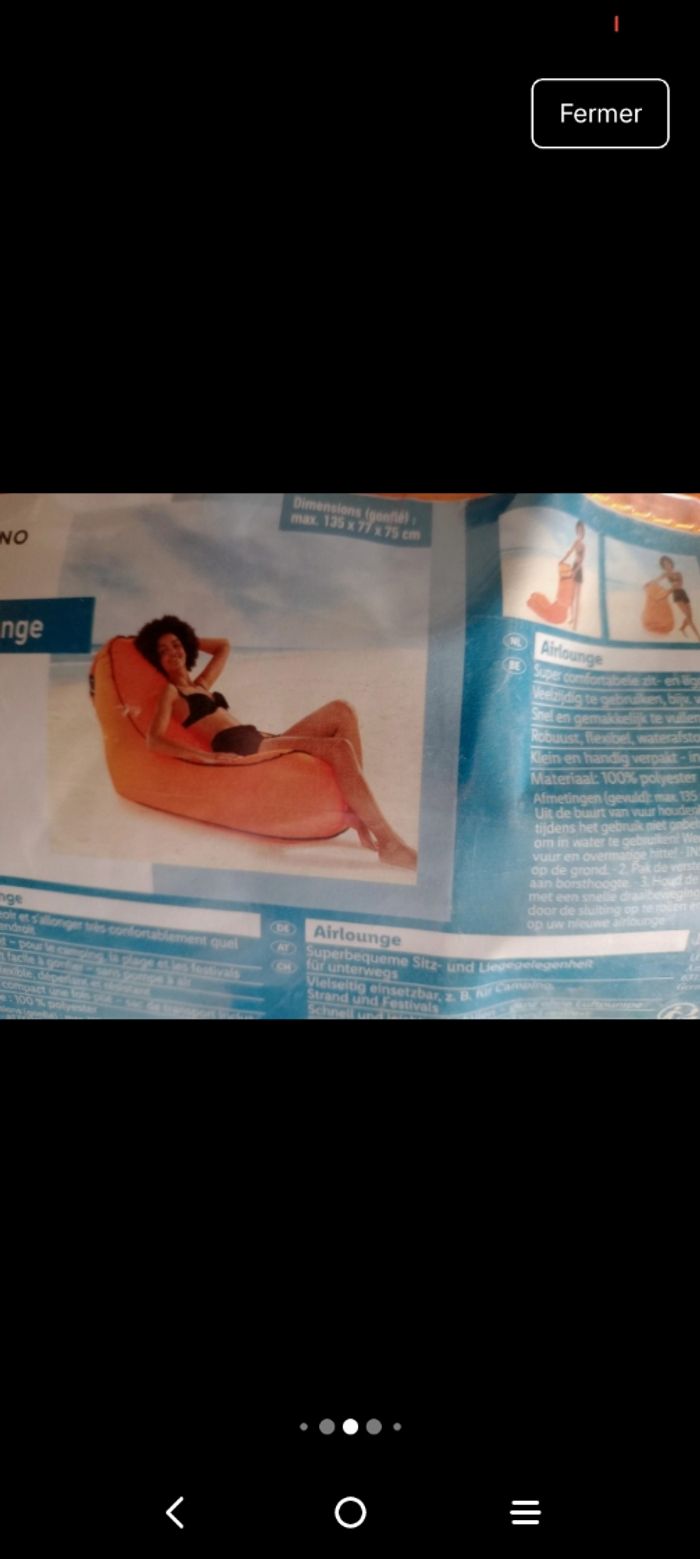 Fauteuil gonflable  de plage - photo numéro 4