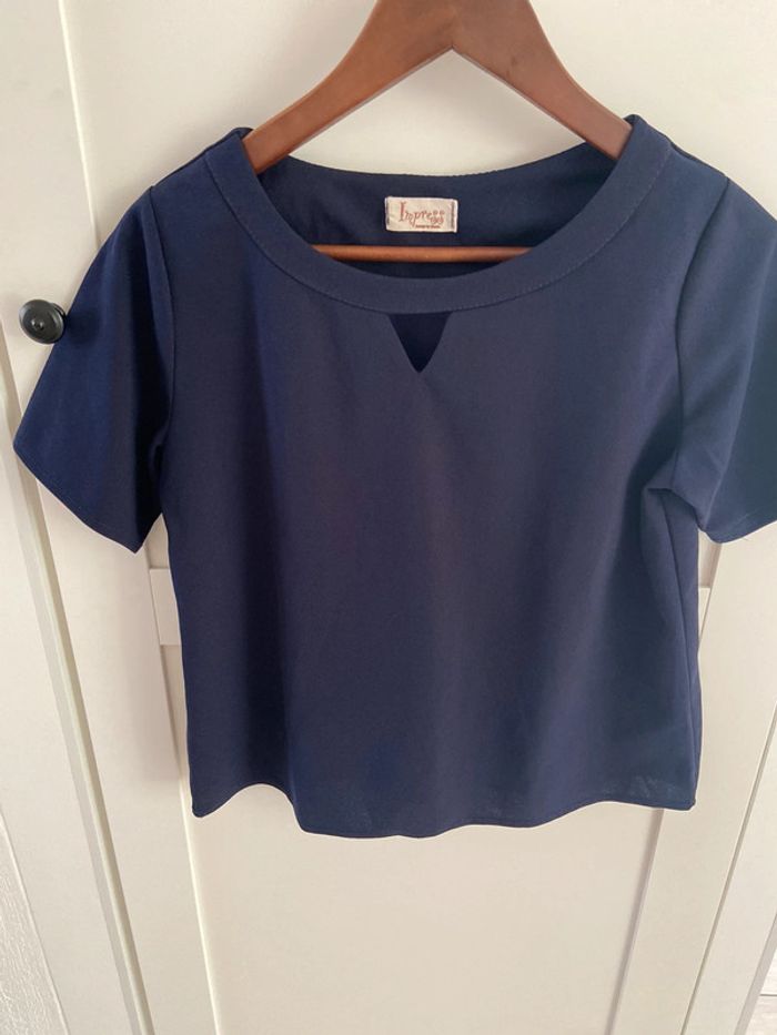 Jolie blouse marine - photo numéro 3