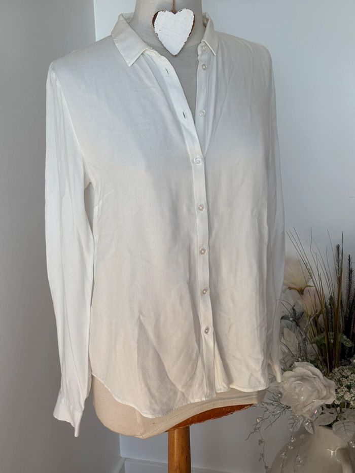 🤍 sublime chemise 100% Viscose blanche - American Vintage - - photo numéro 2