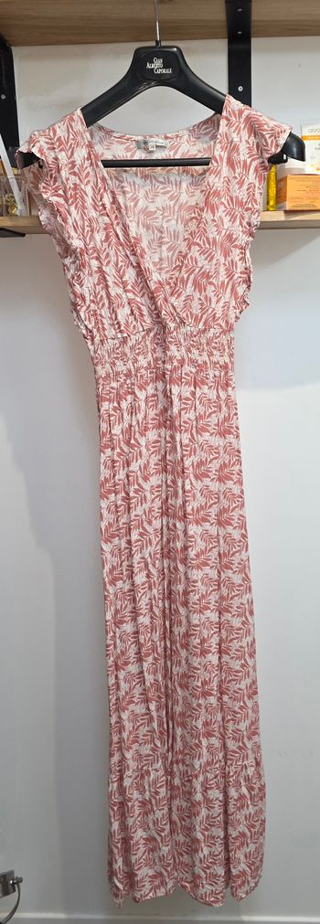 U Collection Robe Longue Viscose Rose Très bon état 38