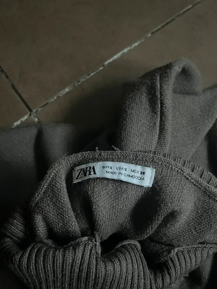 Pull col roulé Zara Couleur Taupe / Gris Taille S - photo numéro 5