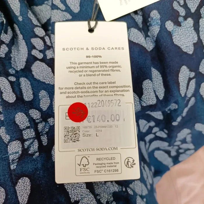 Chemise imprimée bleu marine Scotch & Soda neuve avec étiquette T.L A1484 - photo numéro 11