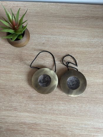 Deux embrasses de rideaux aimanté doré