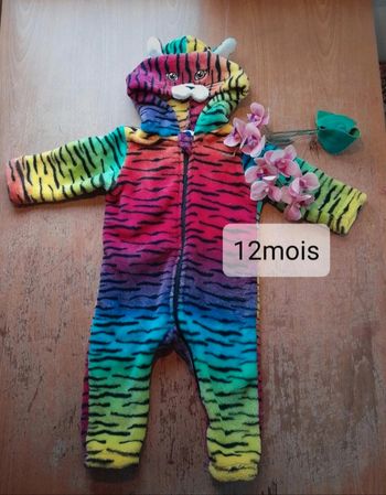 Pyjama pilou pilou polaire tigre multicolore 12mois