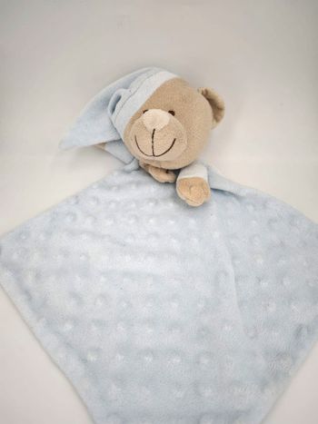 Doudou Mouchoir Ours Bleu Interbaby