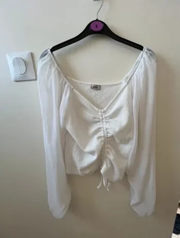 Blouse top smoké et manches mousseline - Pimkie - XS