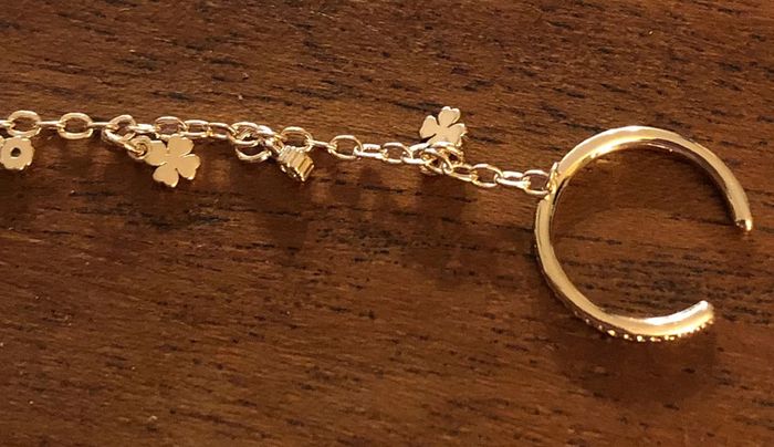 Neuve💖boucle d oreille plaquée or trèfle chanik 6 cm - photo numéro 4