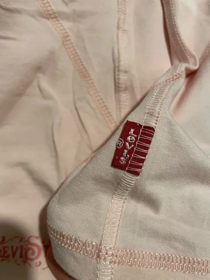 T-shirt Levi’s taille L 40 rose clair col rond extensible - photo numéro 7